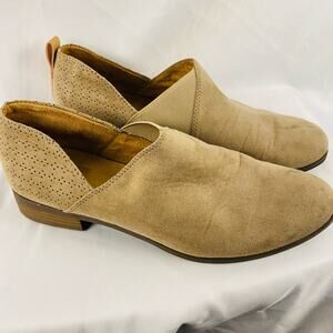 Dr. Scholl's Tan Beige Faux Suede Vegan Comfort Flats Loafers Size 7.5